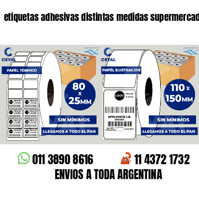 etiquetas adhesivas distintas medidas supermercados
