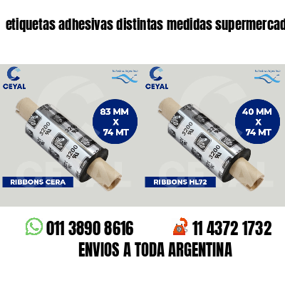 etiquetas adhesivas distintas medidas supermercados