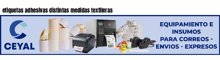 etiquetas adhesivas distintas medidas textileras