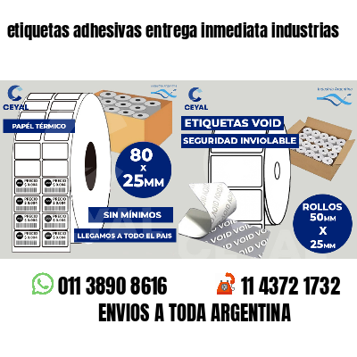 etiquetas adhesivas entrega inmediata industrias