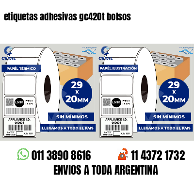 etiquetas adhesivas gc420t bolsos