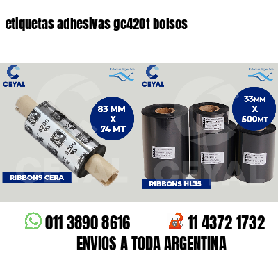 etiquetas adhesivas gc420t bolsos