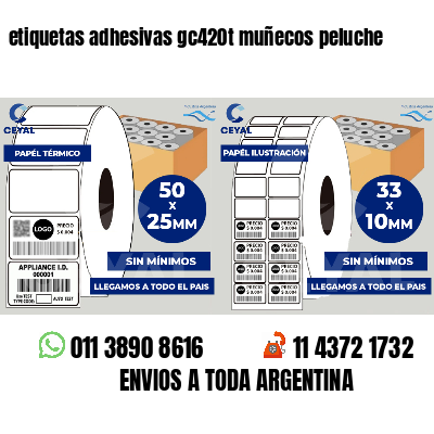 etiquetas adhesivas gc420t muñecos peluche