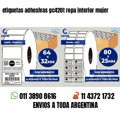 etiquetas adhesivas gc420t ropa interior mujer