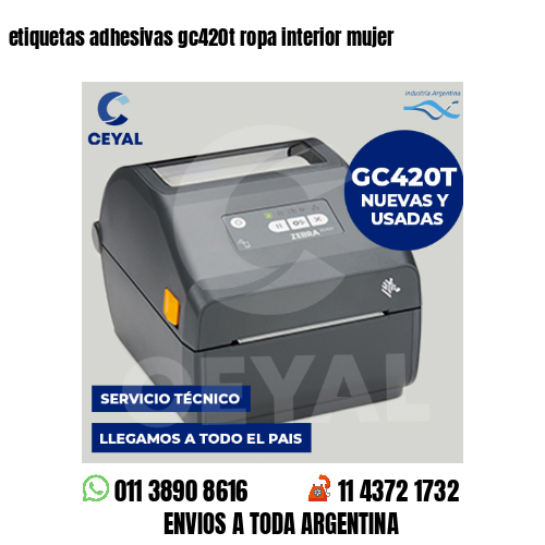 etiquetas adhesivas gc420t ropa interior mujer