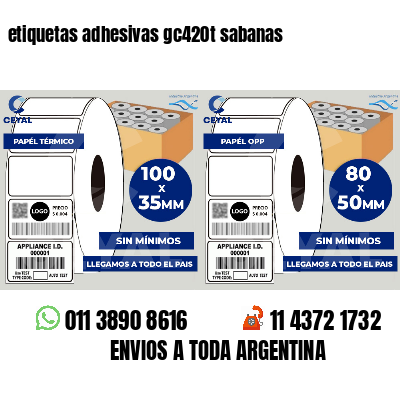 etiquetas adhesivas gc420t sabanas