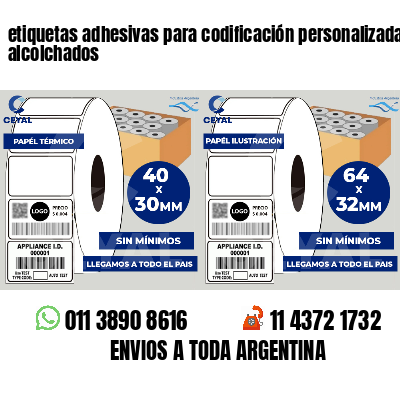 etiquetas adhesivas para codificación personalizada alcolchados