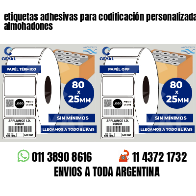 etiquetas adhesivas para codificación personalizada almohadones