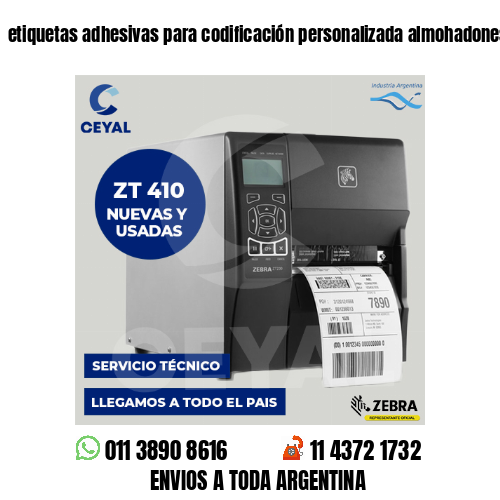 etiquetas adhesivas para codificación personalizada almohadones