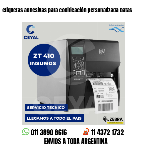 etiquetas adhesivas para codificación personalizada batas