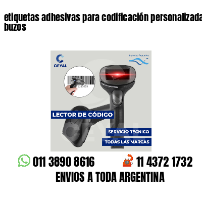 etiquetas adhesivas para codificación personalizada buzos