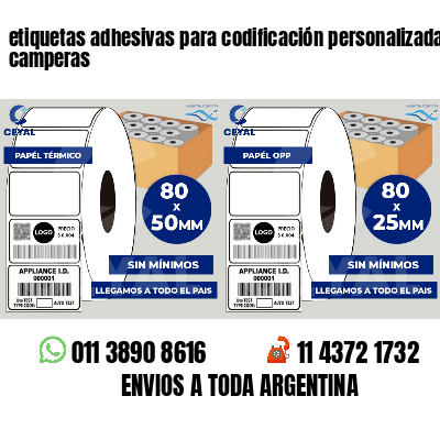 etiquetas adhesivas para codificación personalizada camperas