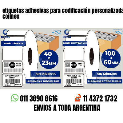 etiquetas adhesivas para codificación personalizada cojines
