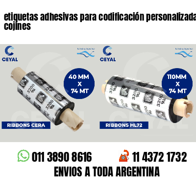 etiquetas adhesivas para codificación personalizada cojines