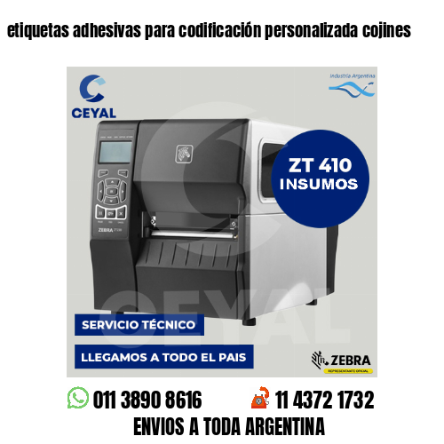 etiquetas adhesivas para codificación personalizada cojines