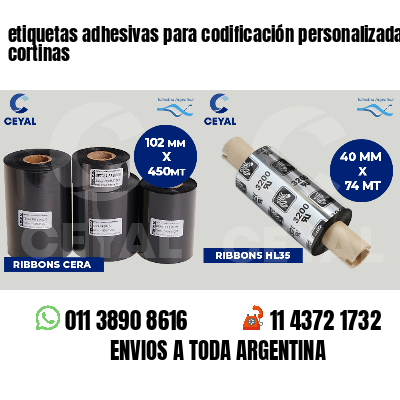 etiquetas adhesivas para codificación personalizada cortinas