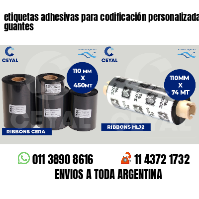 etiquetas adhesivas para codificación personalizada guantes