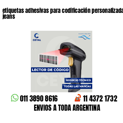 etiquetas adhesivas para codificación personalizada jeans