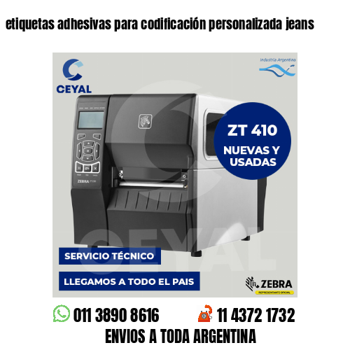 etiquetas adhesivas para codificación personalizada jeans