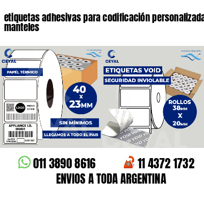 etiquetas adhesivas para codificación personalizada manteles