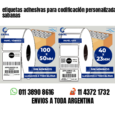 etiquetas adhesivas para codificación personalizada sabanas