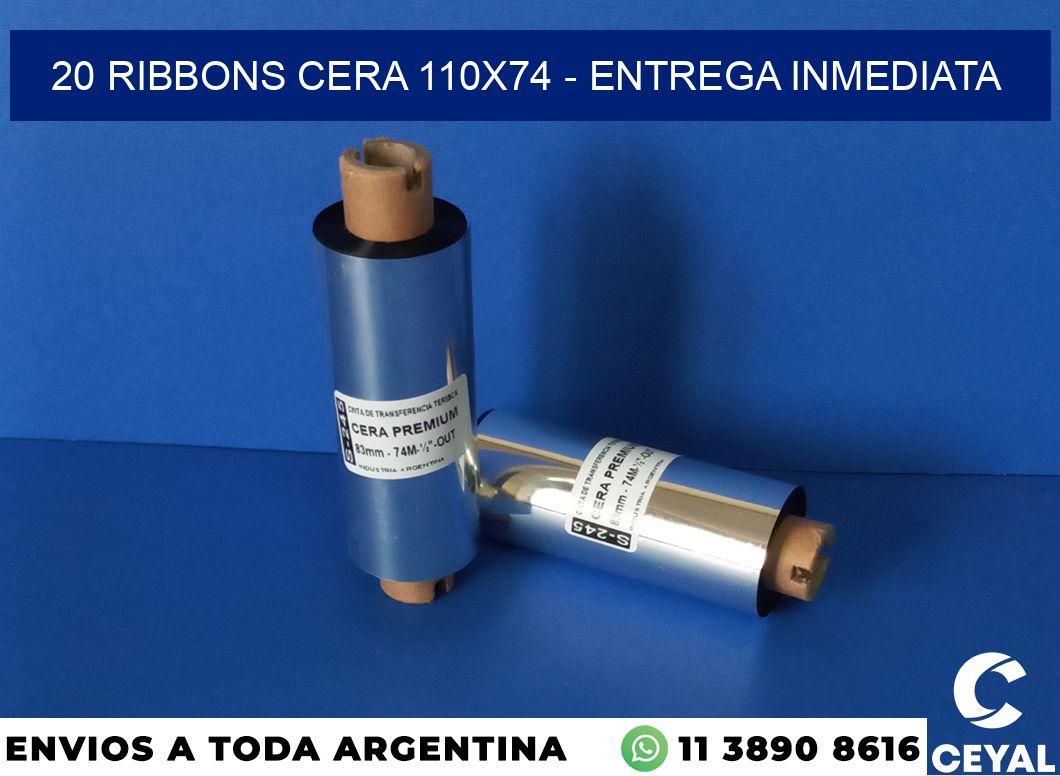 20 Ribbons cera 110×74 – Entrega inmediata