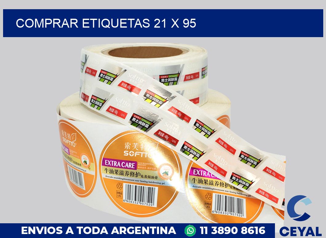 Comprar etiquetas 21 x 95