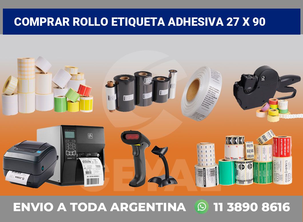 Comprar rollo etiqueta adhesiva 27 x 90