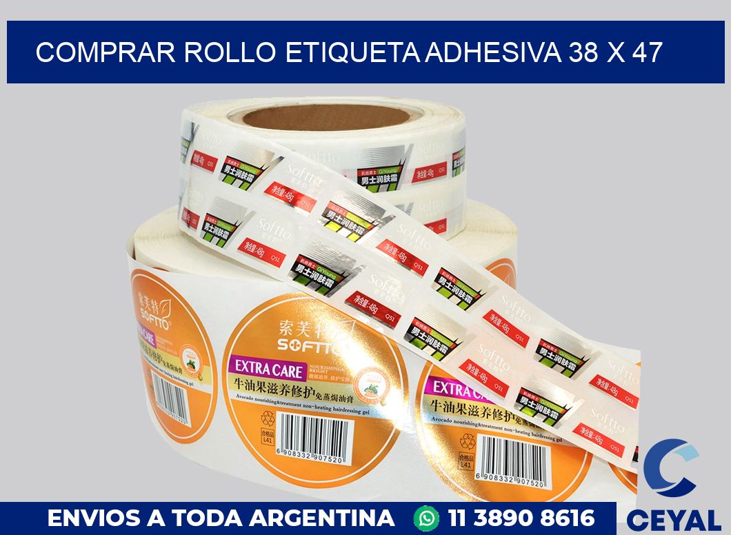 Comprar rollo etiqueta adhesiva 38 x 47