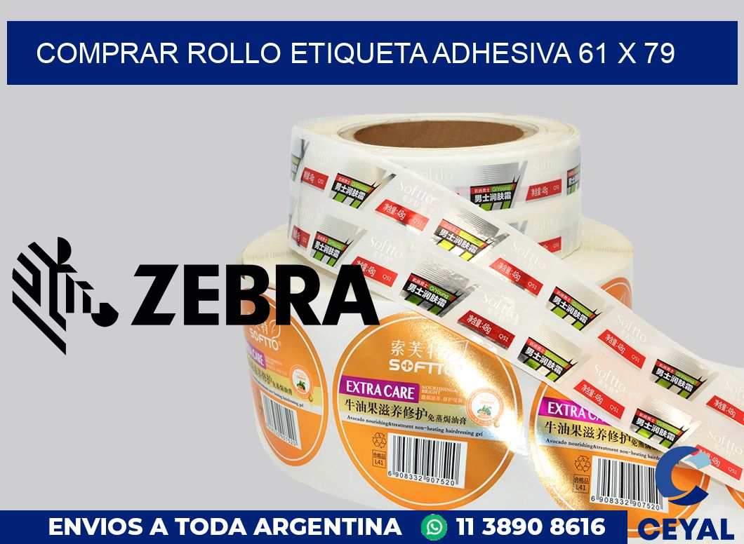 Comprar rollo etiqueta adhesiva 61 x 79