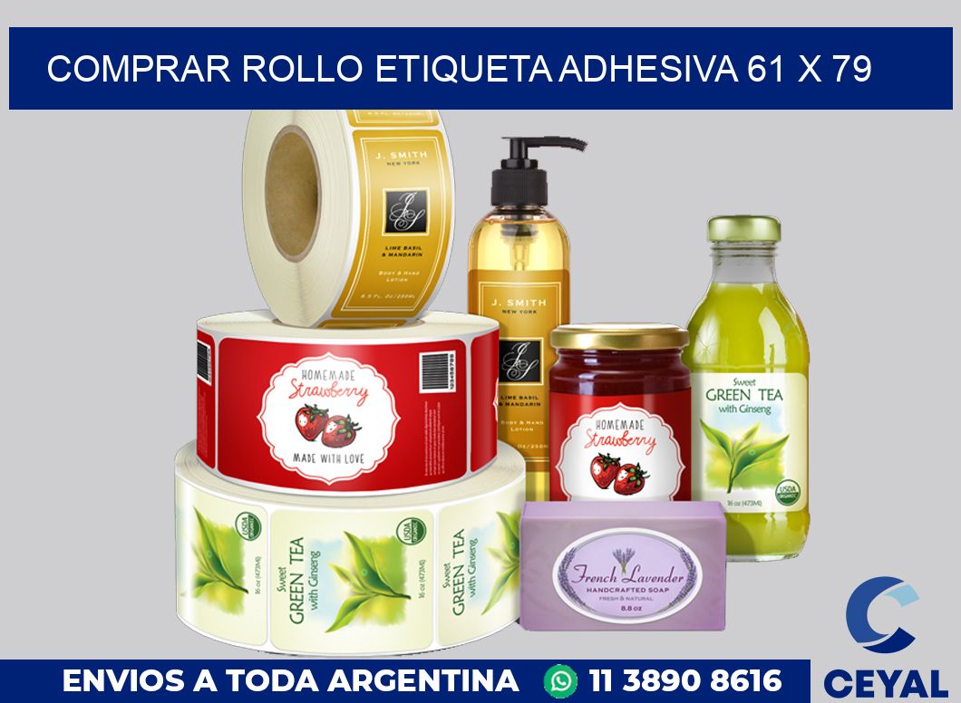 Comprar rollo etiqueta adhesiva 61 x 79