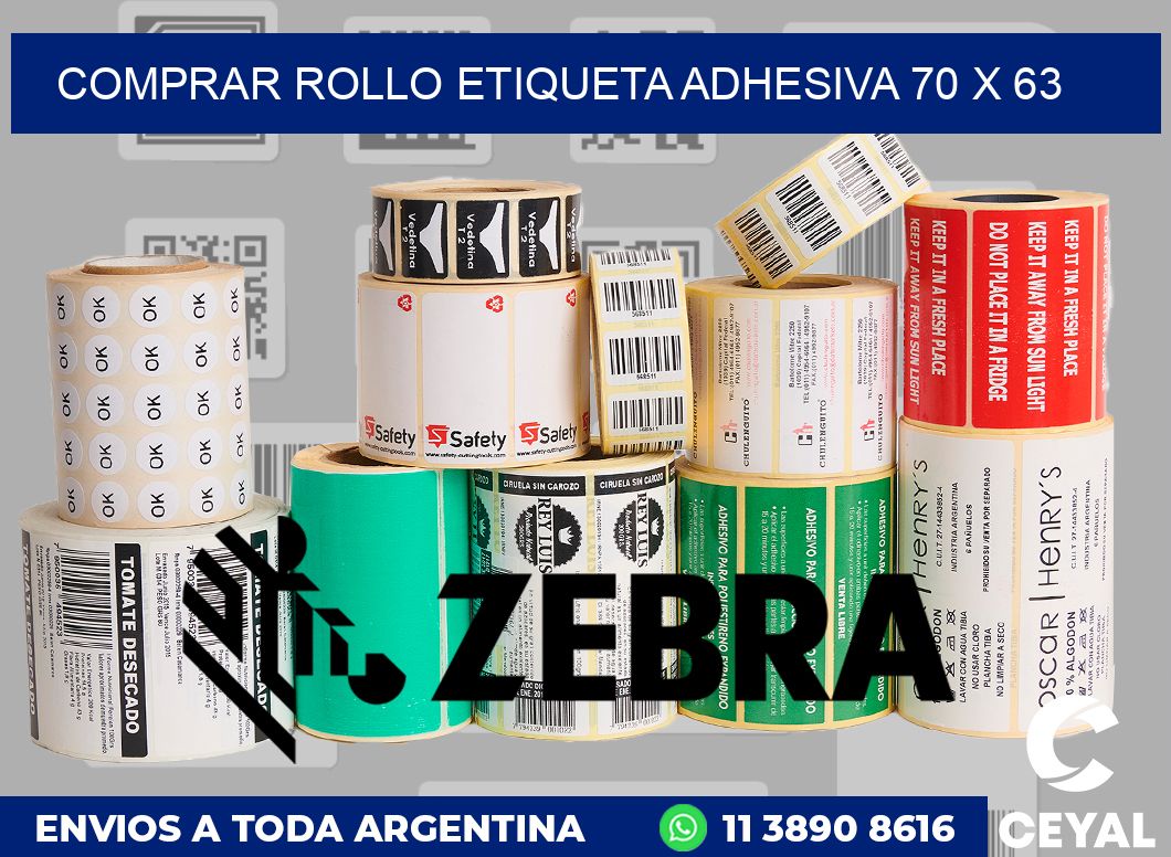 Comprar rollo etiqueta adhesiva 70 x 63