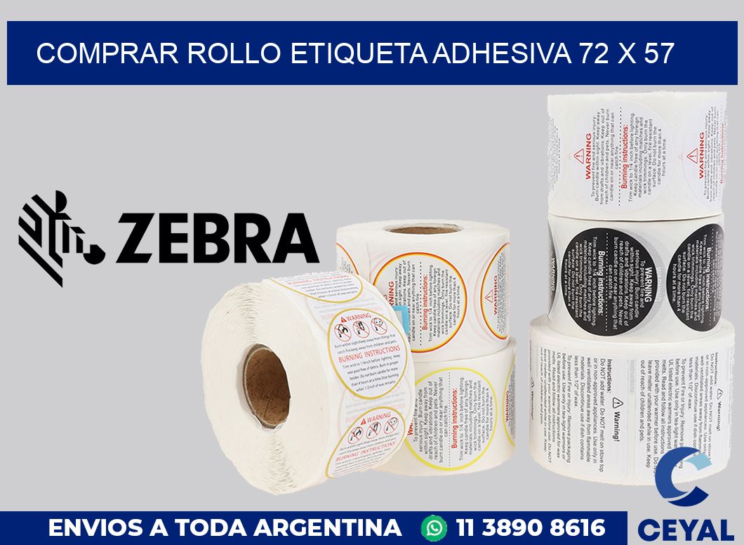 Comprar rollo etiqueta adhesiva 72 x 57