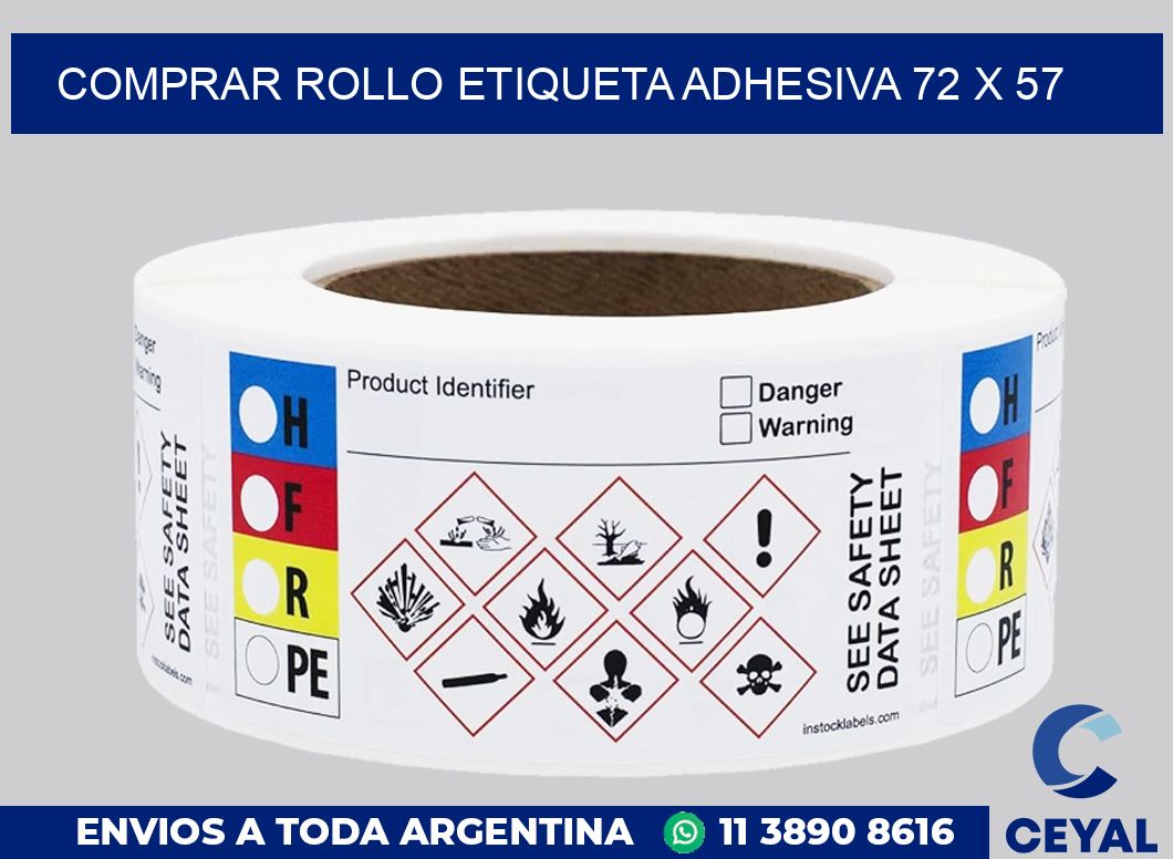 Comprar rollo etiqueta adhesiva 72 x 57