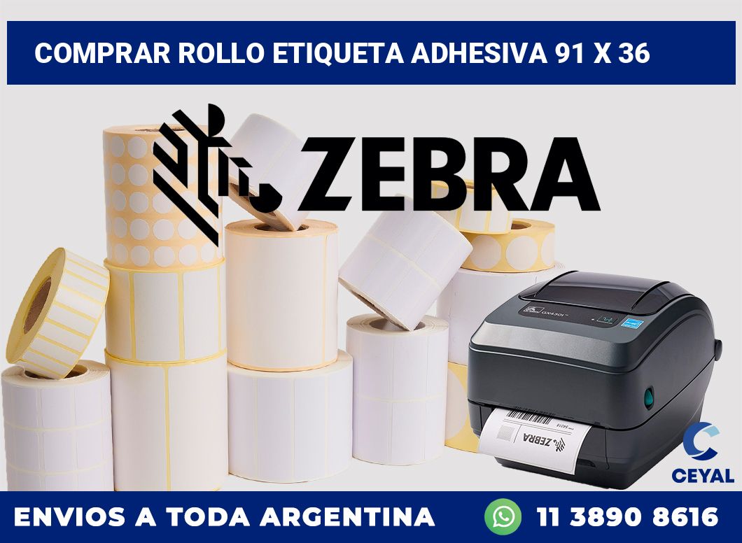 Comprar rollo etiqueta adhesiva 91 x 36