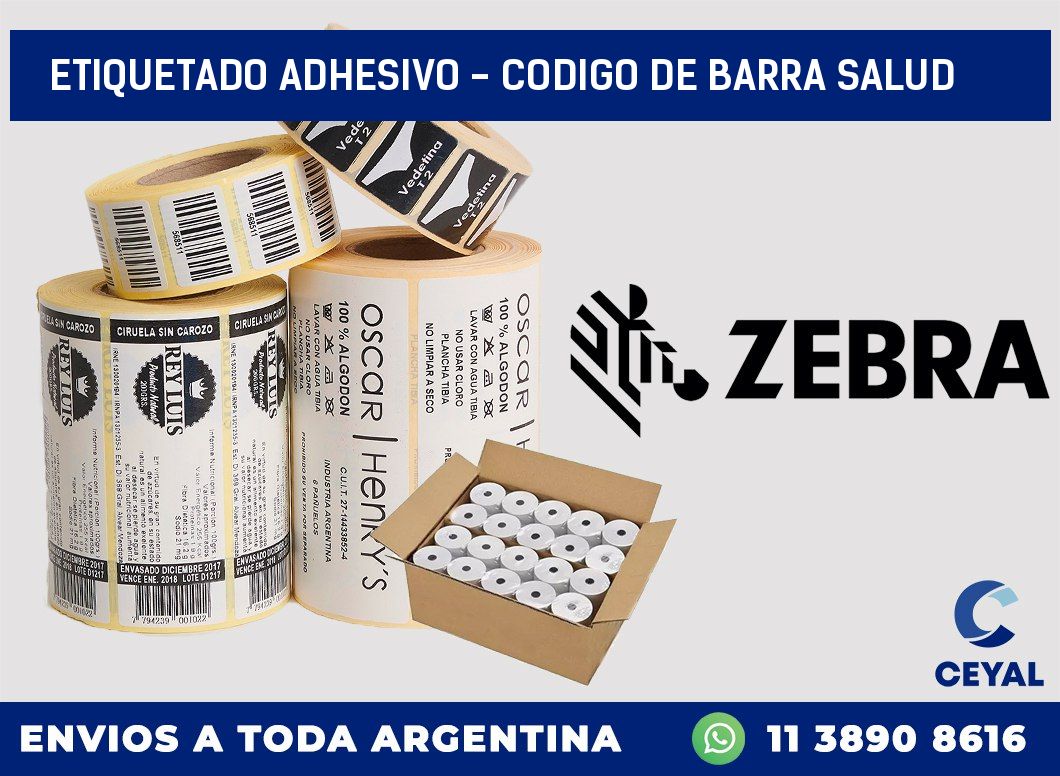 Etiquetado adhesivo – codigo de barra salud