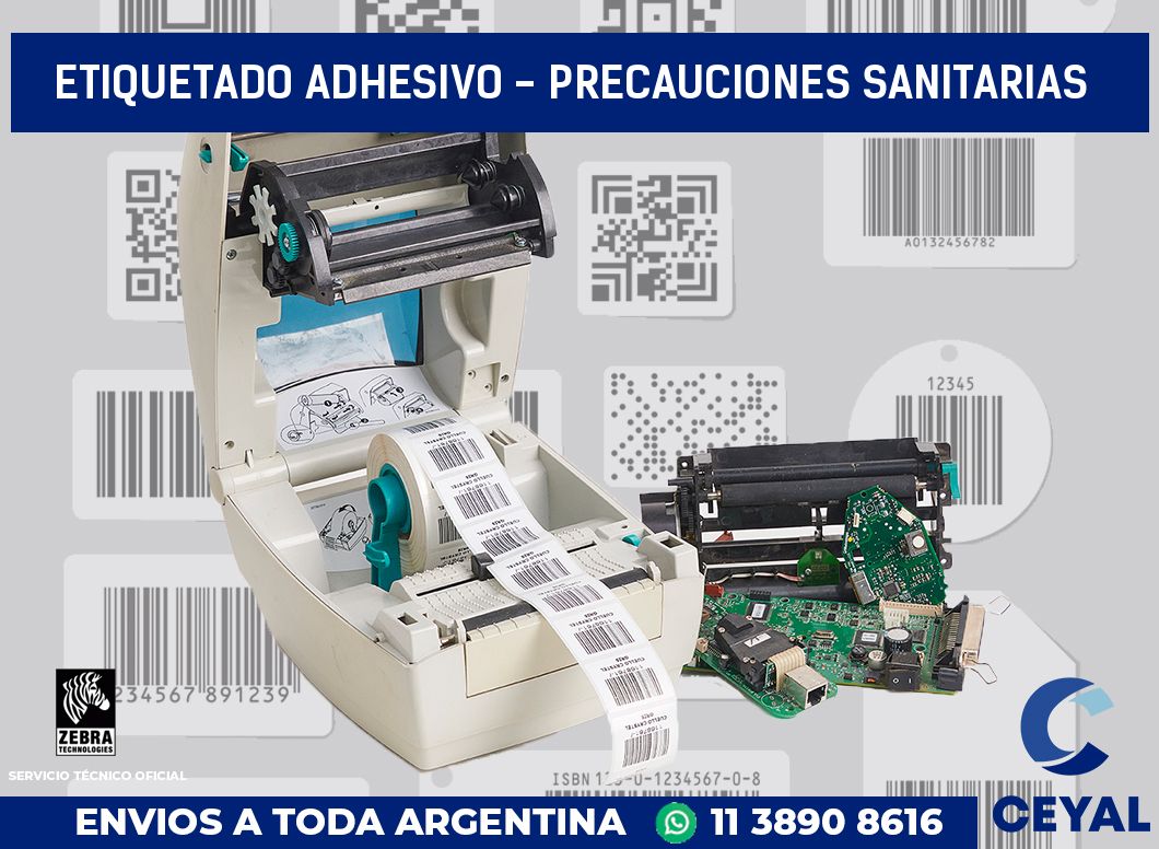 Etiquetado adhesivo - precauciones sanitarias