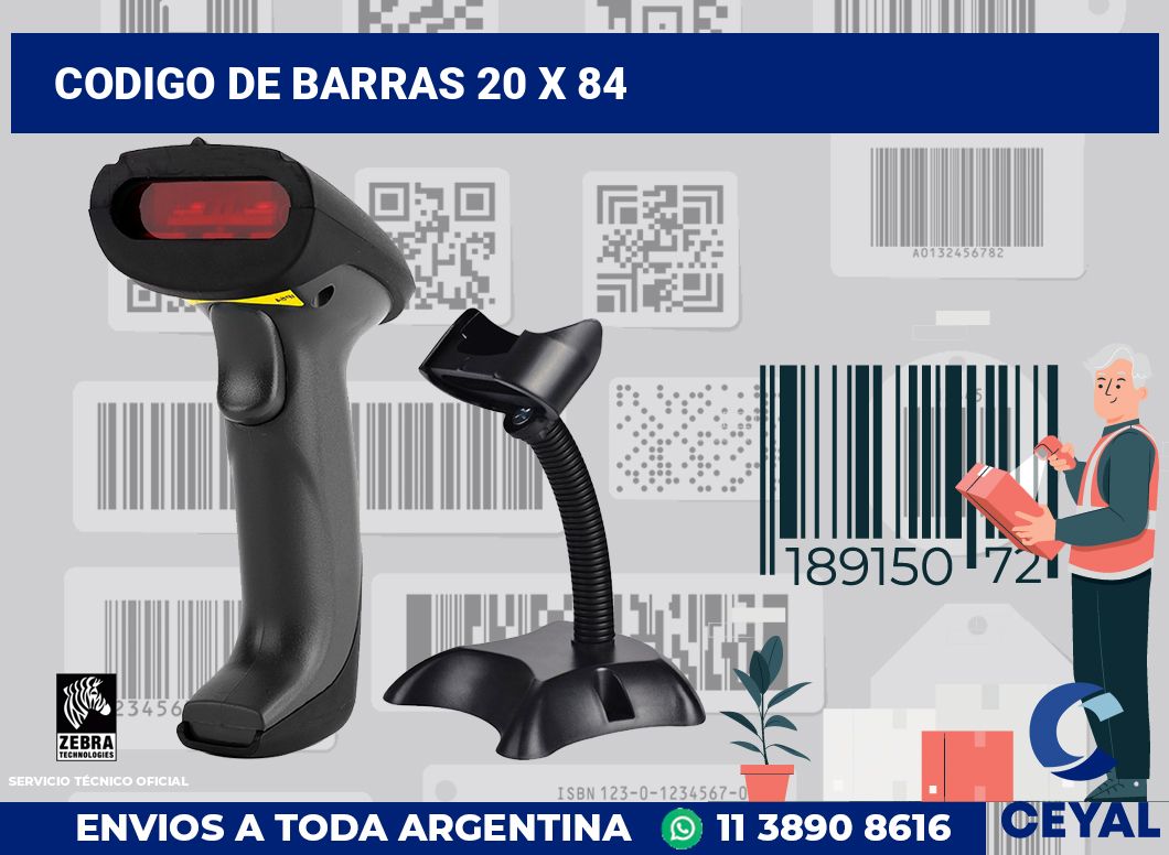 codigo de barras 20 x 84