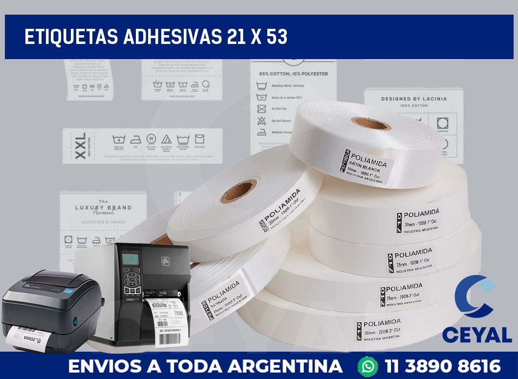 etiquetas adhesivas 21 x 53