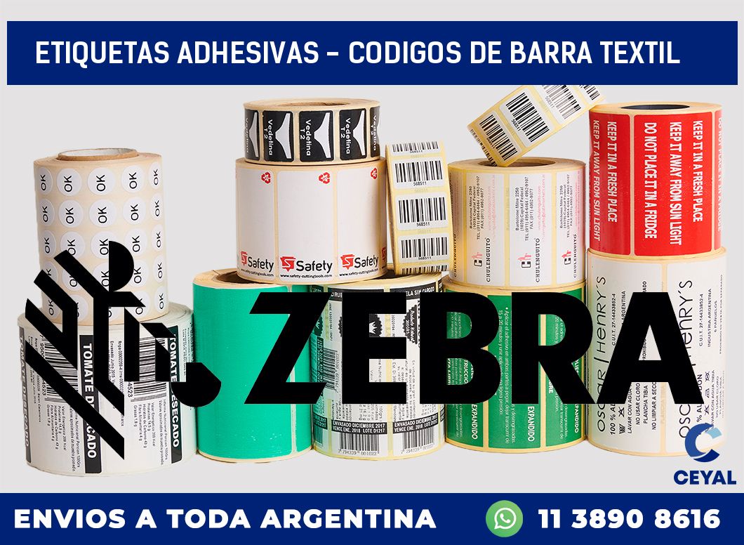 etiquetas adhesivas - codigos de barra textil