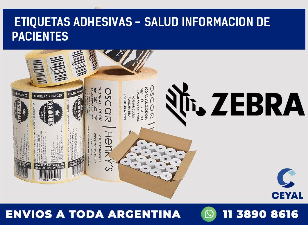 etiquetas adhesivas - salud informacion de pacientes