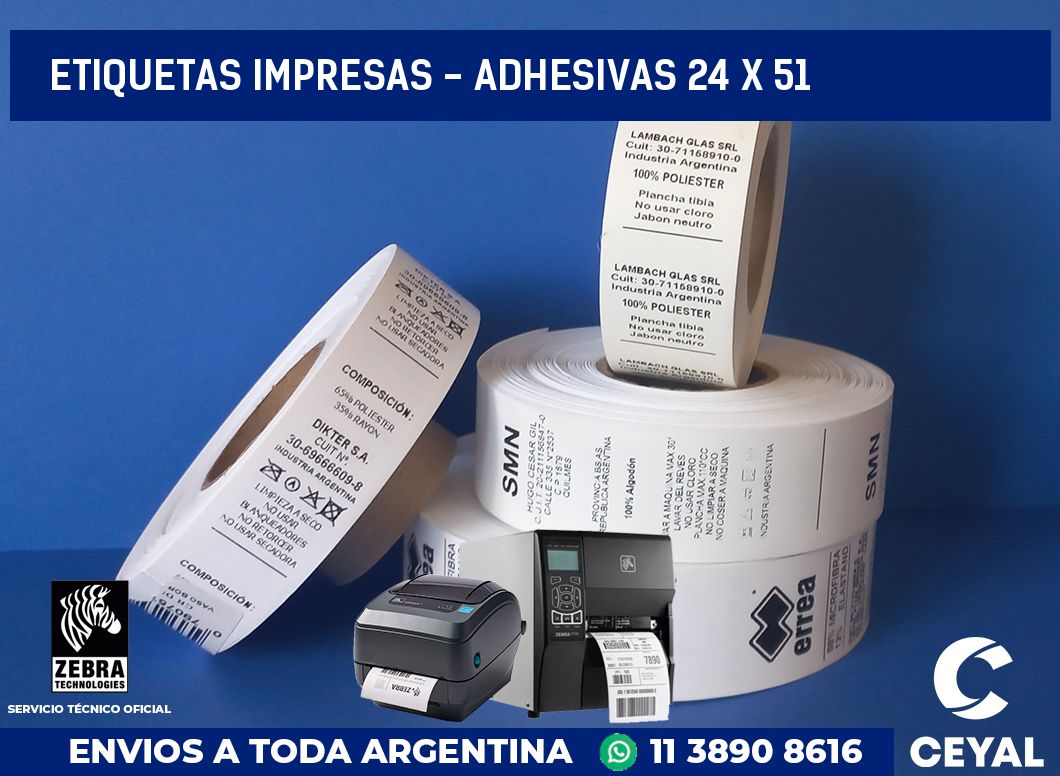 etiquetas impresas – Adhesivas 24 x 51