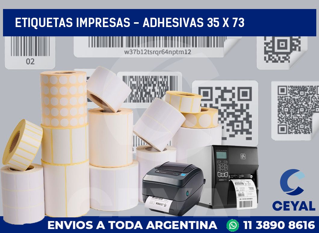 etiquetas impresas - Adhesivas 35 x 73