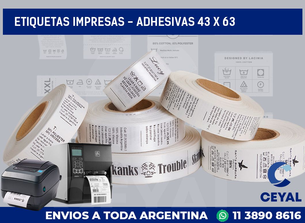 etiquetas impresas – Adhesivas 43 x 63