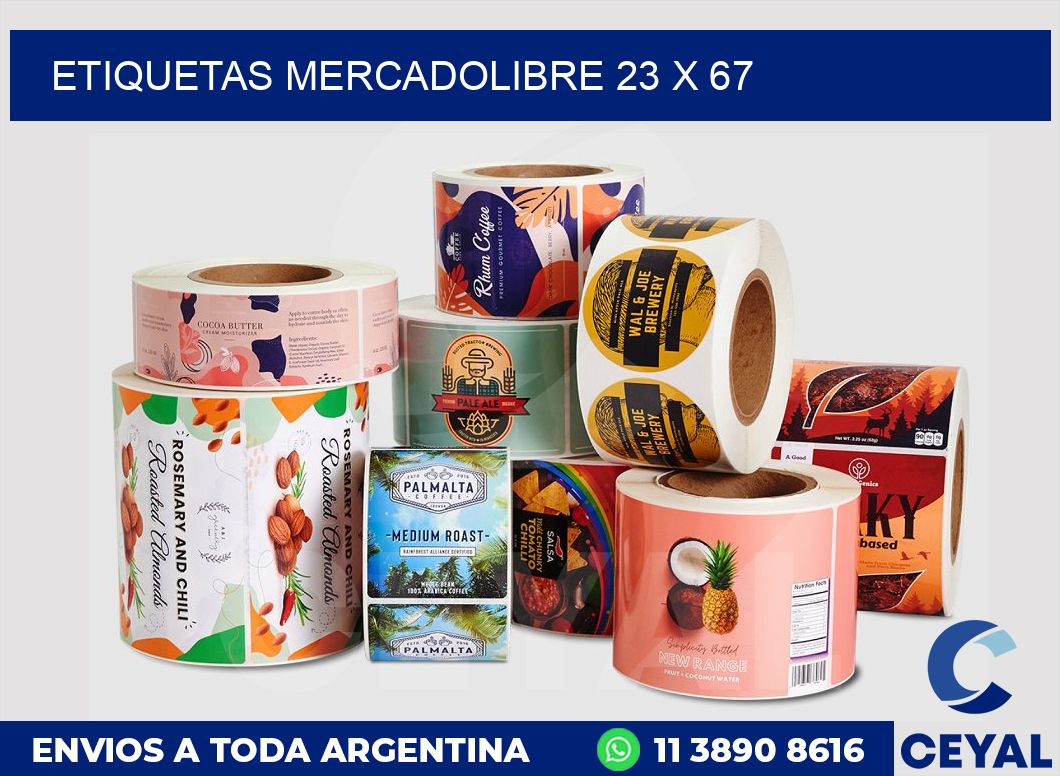 etiquetas mercadolibre 23 x 67