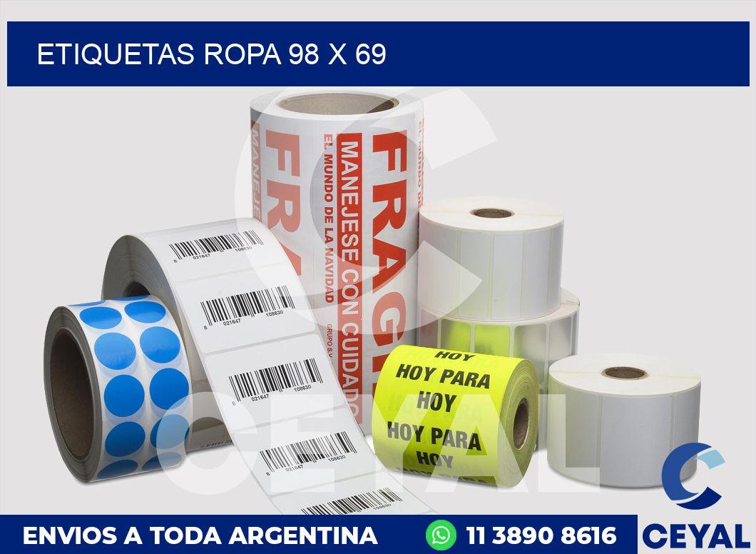 etiquetas ropa 98 x 69