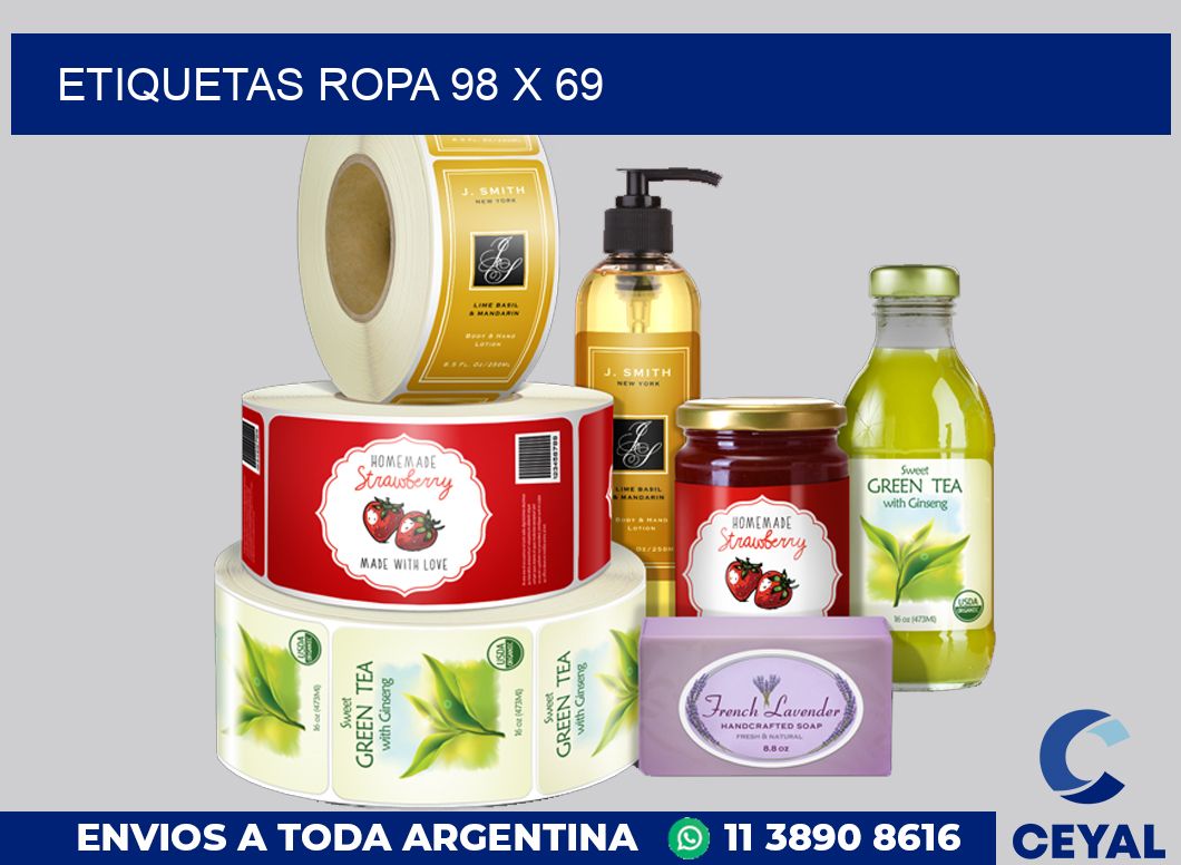 etiquetas ropa 98 x 69