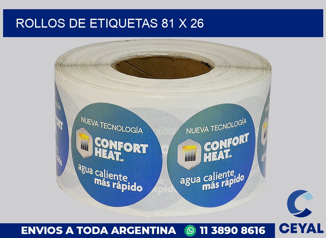 rollos de etiquetas 81 x 26