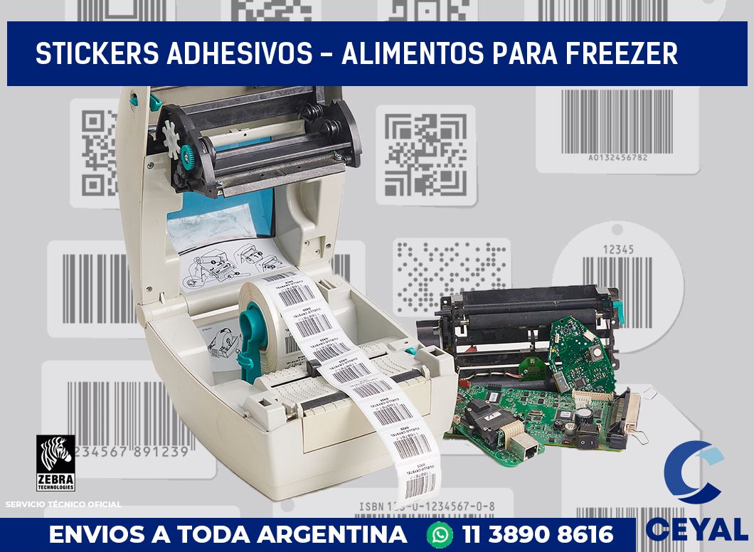 stickers adhesivos - alimentos para freezer