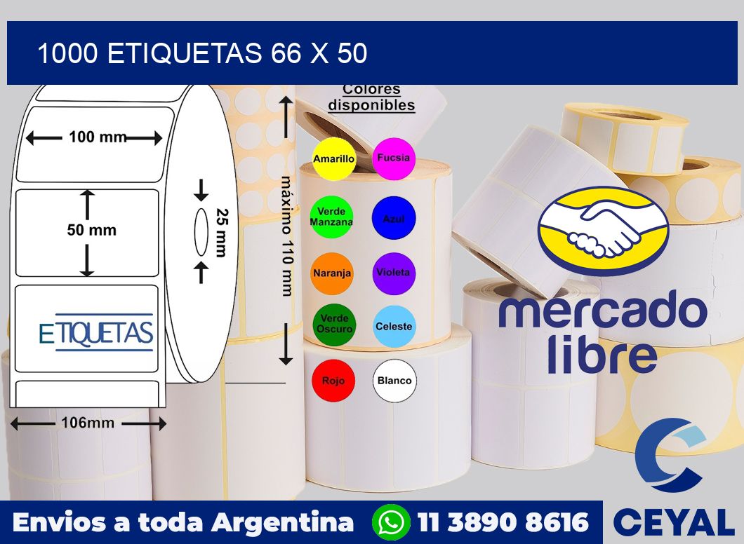 1000 etiquetas 66 x 50